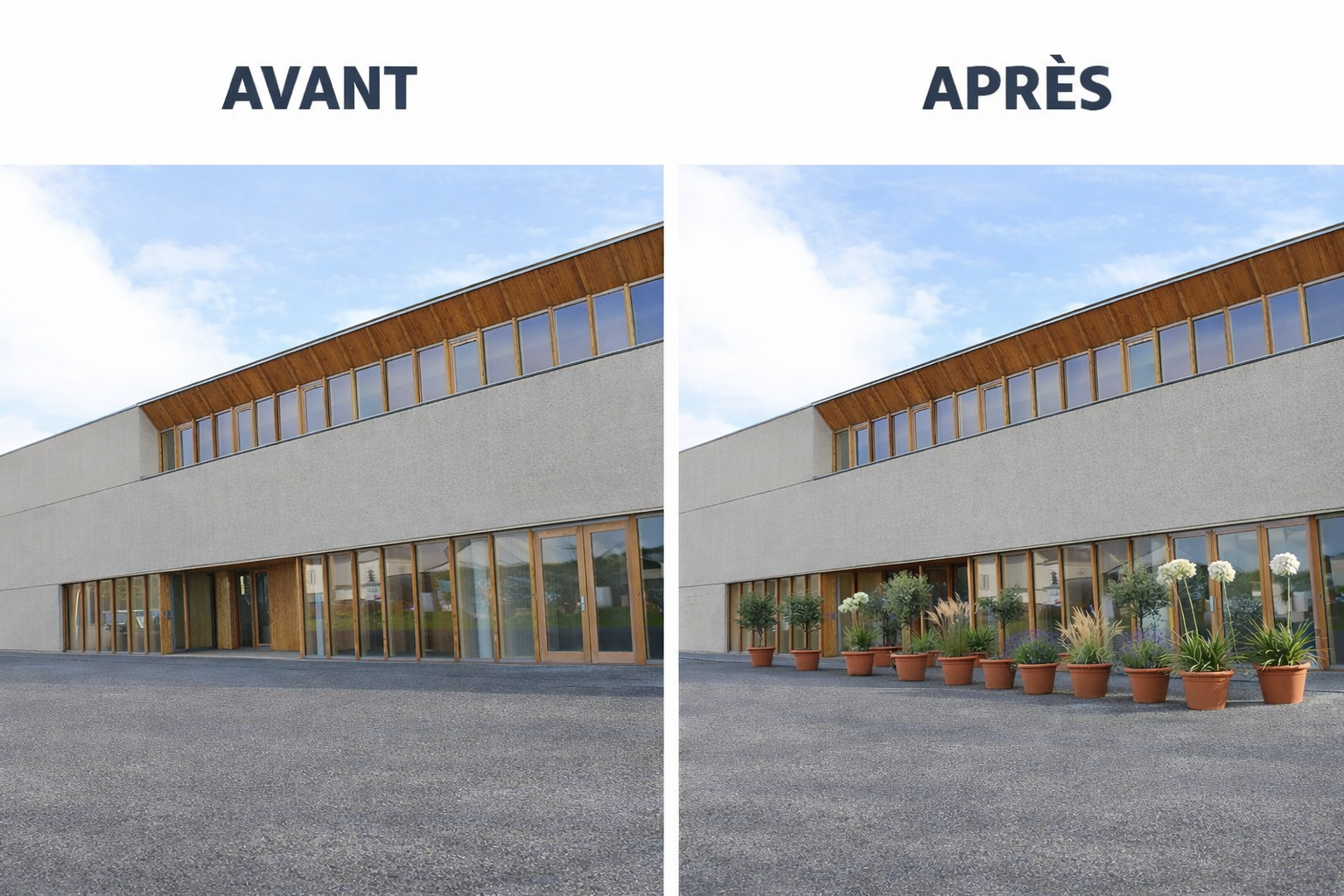 avant_apres la livraison de fleurs à Heric en Loire Atlantique