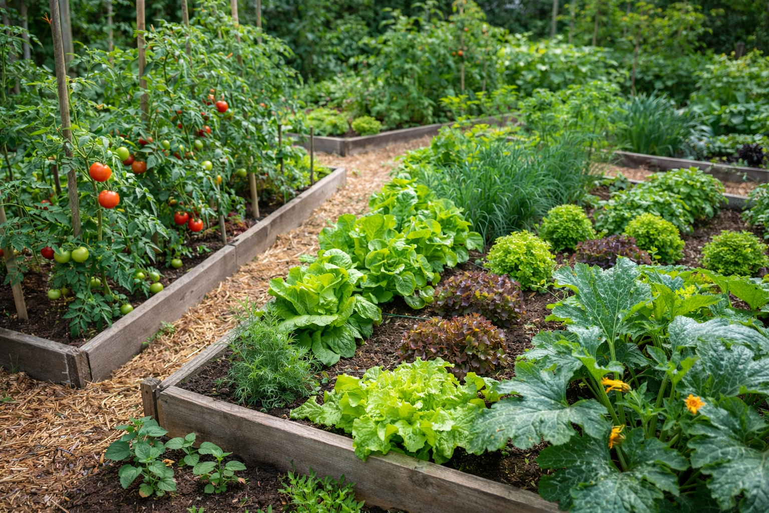 potager dans une pépinière